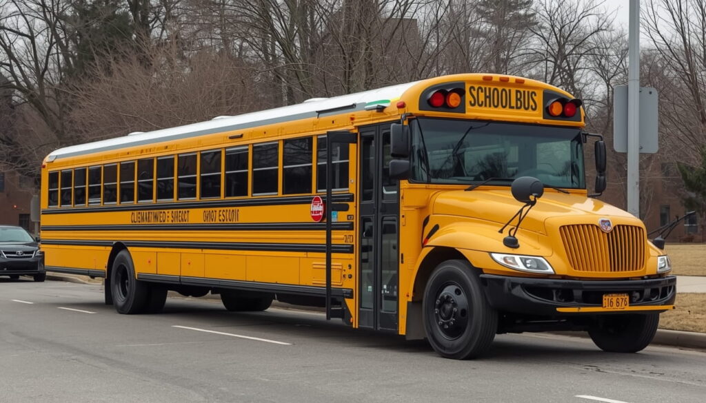 Yellow all-electric school buses from Cleveland Metropolitan School District roll out on their first routes April 6 2026 marking Ohio’s launch of the nation’s largest zero-emission electric school bus fleet for cleaner student transportation